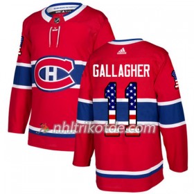 Montreal Canadiens Trikot Brendan Gallagher 11 Adidas 2017-2018 Rot USA Flag Fashion Authentic - Herren